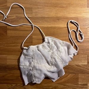 Cream coloured flowy bikini top